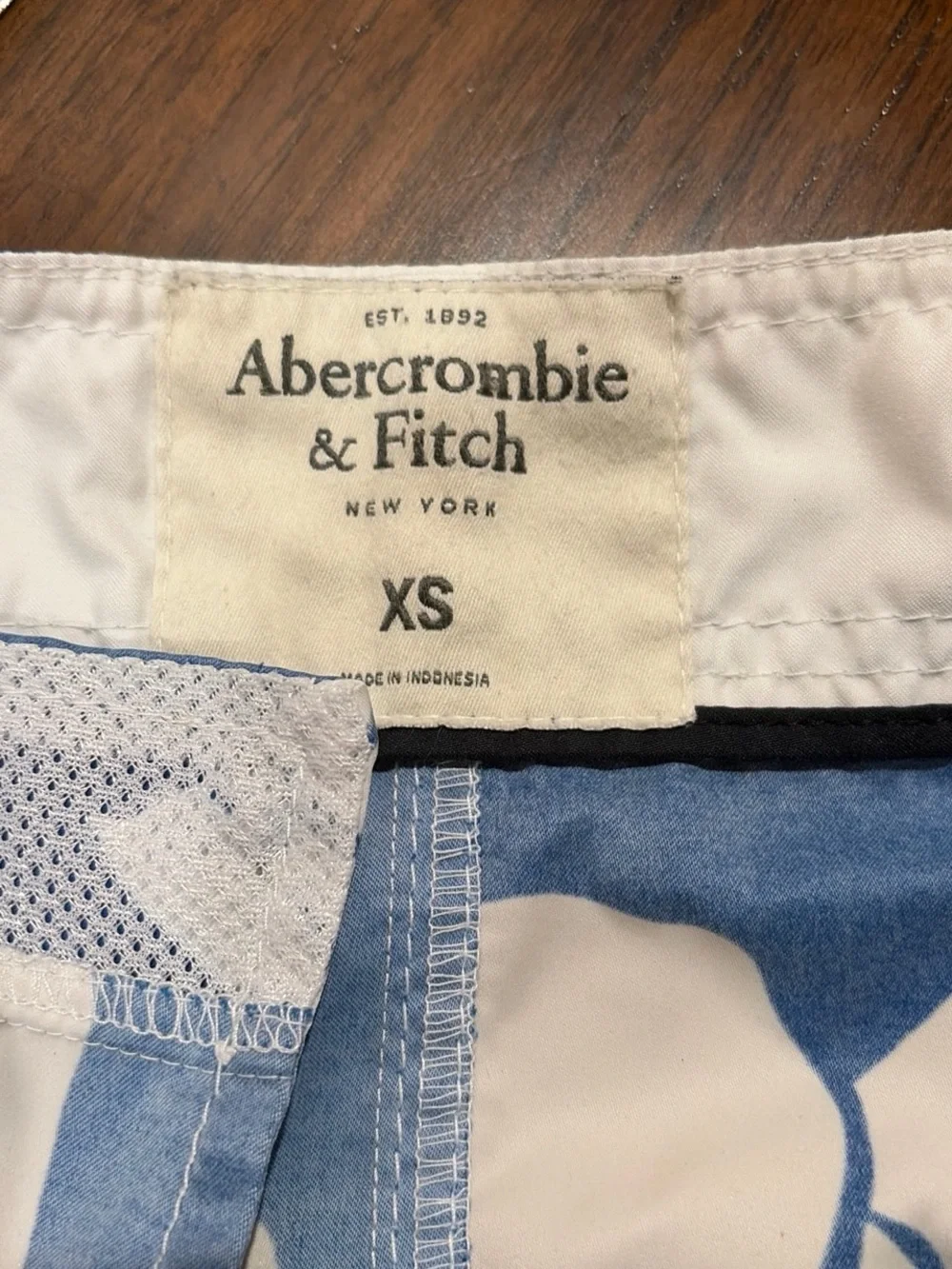 Abercrombie & Fitch Royal Blue and White Floral Swim Shorts